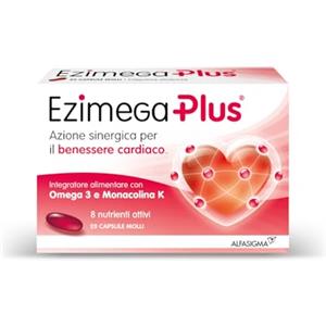 Ezimega Plus, Integratore per il Colestereolo a Base di Omega-3, Policosanoli, Resveratrolo, Acido Folico, Monacolina K, Coenzima Q10, Vitamina B6 e Vitamina B12, 20 Capsule Morbide