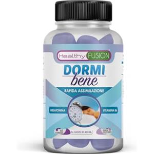 Healthy FUSION Dormi Bene, Melatonina Pura 100% assimilabile + Vitamina B6, Per un riposo profondo e ristoratore, Dormirai come mai prima, Melatonina ad azione rapida, 60 Unità