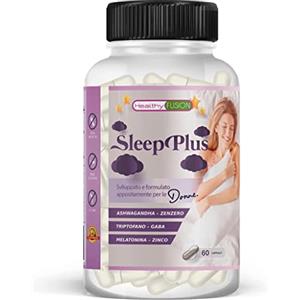 Healthy FUSION Sleep Plus For Women | Melatonina + Triptofano + Gaba | Addormentati Più Velocemente | Formulato Specificamente Per Le Donne | Sonno Profondo E Ristoratore | 60 Capsule, color Bianco