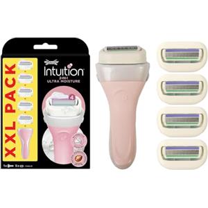 Wilkinson Sword - Intuition Ultra Moisture XXL Pack - Rasoio per donna - Confezione XXL con 1 rasoio + 5 lame di ricarica - Contiene sapone al Burro di Karité