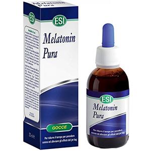 ESI - Melatonin Pura, Integratore Alimentare di Melatonina in Gocce, Favorisce il Sonno, Senza Glutine e Vegan, Gusto Arancia Rossa, 50 ml