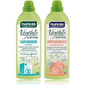 Nuncas Vegetale Ammorbidente per Bucato - 750ml & Vegetale Saponaria Lavatrice - 1L