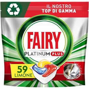 Fairy Platinum Detersivo Pastiglie Lavastoviglie, Brillantante, 66 Capsule Lavastoviglie, Limone, con Sistema Di Prelavaggio Integrato, Efficace nelle Sfide Difficili Contro lo Sporco