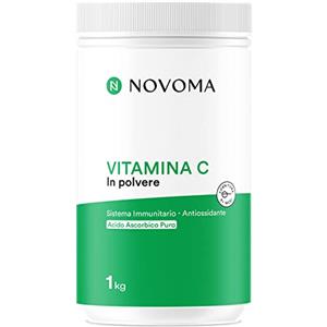 NOVOMA Vitamina C Polvere Pura 1 kg, 1000mg Vitamina C per dose, Acido Ascorbico Puro in Polvere Ultra Fine, Sistema Immunitario e Stanchezza, Cucchiaio di Misurazione Incluso (ex Nutrivita)