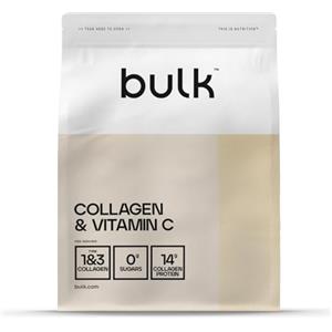 Bulk Collagene & Vitamina C, 12.000 mg per dose, peptidi di collagene idrolizzato, tipo 1 e tipo 3, Non aromatizzato, 500g, 33 porzioni