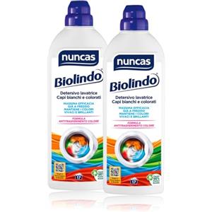 Nuncas Biolindo Detersivo Lavatrice Capi Bianchi e Colorati - 1000ml (Confezione da 2)