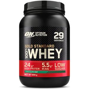 Optimum Nutrition Gold Standard 100% Whey Proteine in polvere per lo Sviluppo e il Recupero Muscolare con Glutammina e Aminoacidi BCAA Naturali, Gusto Cioccolato e Menta, 29 Dosi, 899 g