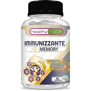 Healthy FUSION Multivitaminico potente e completo, Con Vitamine C, E, B3, B5, A, B6, B2, B1, B9, B12, D3, Zinco e Ferro, Integratore multivitaminico, Migliora e rafforza la memoria, 60u