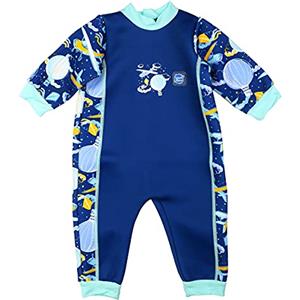 Splash About Warm in One Costume da Bagno Caldo per Bambini, Navy & Giallo, 6-12 Mesi