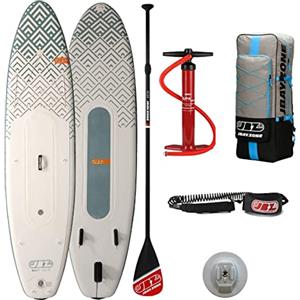 JBZ JBAY.ZONE JBAY.ZONE Beta B3, Tavola Stand Up Paddle Gonfiabile per Principianti, Doppia Camera d'Aria, Pompa a Doppia Azione, Pagaia Regolabile e Borsa Incluse, Strato Antiscivolo, Fino a 145kg, 350x81x15 cm