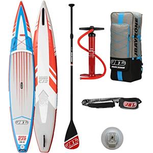 JBZ JBAY.ZONE JBAY.Zone Rush CJ2, Tavola Stand Up Paddle Gonfiabile per Performance, Doppio Strato di PVC Fusion, Pompa a Doppia Azione, Pagaia Regolabile e Borsa Incluse, Fino a 170kg, 380x71x15 cm