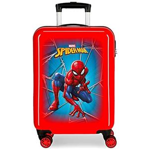 Marvel Spiderman Black Trolley cabina Rosso 37x55x20 cms Rigida ABS Chiusura a combinazione numerica 34L 2,6Kgs 4 doppie ruote Bagaglio a mano