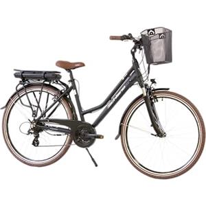 F.lli Schiano E-Ride 28 pollici bicicletta elettrica , bici da città per adulti uomo /donna , e-bike ibrida con batteria da 36V, motore da 250W e accessori - luci, cestino , ebike pedalata assistita