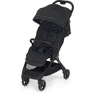 Foppapedretti Passeggino Leggero Ciao, per bambini 0-22 Kg (0-4 anni), Chiusura ad 1 mano, Self-Standing, Schienabile Regolabile, Ruote Ammortizzate, Porta Oggetti, Telaio in Alluminio, Nero