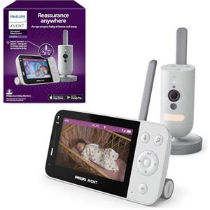 PHILIPS Avent Connected Baby Monitor con telecamera HD 1080p, visione notturna a infrarossi, audio bidirezionale, portata illimitata, Secure Connect, 12 ore (modello SCD923/26)