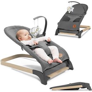 LIONELO June Air sdraietta dondolo per neonati dalla nascita fino a 9kg Ergonomica e pieghevole Materiale traspirante Cinture di sicurezza Perfetta circolazione dell'aria Leggero Stabile Antiscivolo