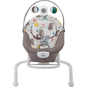 Graco - Duet Sway, Sdraietta a dodondolo 2 in 1, velocità di oscillazione regolabili, reclinazione a 3 posizioni, dondolo portatile, dalla nascita a circa 6 mesi (9 kg),fantasia Bear Tales