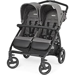 Peg Perego Book For Two - Passeggino Gemellare dalla Nascita, Travel System, Chiusura Compatta, Ruote Soft Ride, Quarz