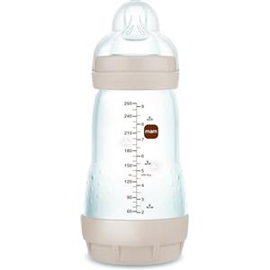 MAM Biberon Easy Start Anticoliche per Bambini di 2-4 Mesi, 260 ml con Tettarella Flusso 2 per 2+ mesi in Silicone SkinSoft, Bio-circolare, Bianco