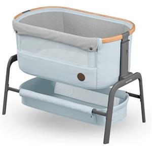 Maxi-Cosi Iora Culla Neonato, Culla Co-Sleeping 0-6 mesi, max 9 kg, Culla Fianco Letto Reclinabile in Posizione Antirigurgito, Altezza Regolabile, Materassino Culla, Ampio Cestello, Essential Grey