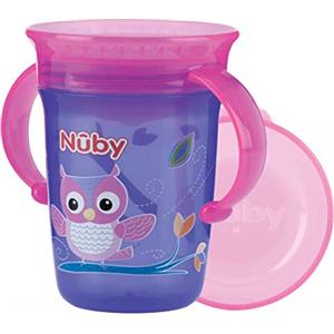 Nuby Tazza Wonder 360 con Manici - 240ml - VIOLA 6 Mesi