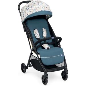 Chicco Glee, Passeggino 0+ Mesi-22 Kg, con Chiusura Automatica e Compatta, Capotte Estensibile con Trattamenti UV50+ Antipioggia, Schienale Reclinabile e Regolabile, Poggiagambe