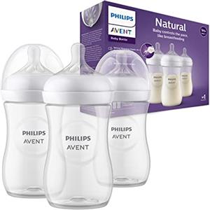 AVENT Philips Avent Biberon Natural Response - 3 biberon da 260 ml per neonati da 1 mese in su, senza BPA (modello SCY903/03)