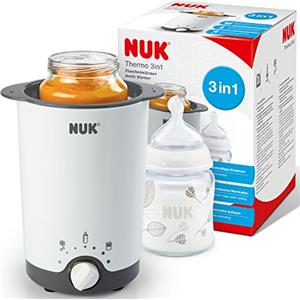 NUK Thermo 3in1 scaldabiberon | Scongela delicatamente, riscalda e mantiene la temperatura di cibi liquidi e morbidi | Cestello estraibile per una semplice rimozione | Spina europea a 2 poli