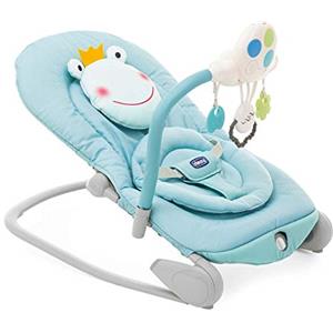 Chicco Balloon Sdraietta Neonati e Bambini Evolutiva 0 M-18kg, Funzioni Dondolo e Poltroncina, Schienale Reclinabile, Chiusura Compatta, Vibrazione, Gioco Elettronico Interattivo, Luci e Suoni, Froggy