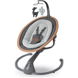 Maxi-Cosi Cassia Sdraietta Neonati Elettrica per Bambini, 0-6 mesi, max 9 kg, Altalena Neonato Girevole 360°, Reclinabile, Rilevamento Automatico Movimento, 5 Velocità, 12 Melodie, Essential Graphite