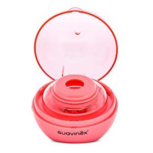 Suavinex DUCCIO - Sterilizzatore portatile per succhietti a luce UV, con USB o con batterie, Sterilizza in 3 minuti, Uccide il 99% dei germi, Rosa