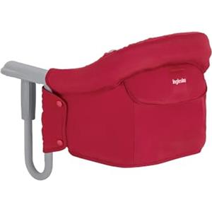 Inglesina Fast, Seggiolino da Tavolo Pieghevole, Rosso (Red), Facile Trasportare, Lavabile, Installazione Sicura, Fino a 15 kg, 35 x 27 42 cm