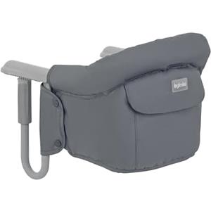 Inglesina Fast, Seggiolino da Tavolo Pieghevole, Grigio (Grey), Facile Trasportare, Lavabile, Installazione Sicura, Fino a 15 kg, 35 x 27 42 cm