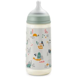 Suavinex Biberon 360 ml, Biberon con Tettarella Simmetrica in Silicone SX Pro, con Valvola Anticolica, Biberon con Tettarella Flusso Medio, L, per Bambini +6 Mesi, Walk in the Park Verde