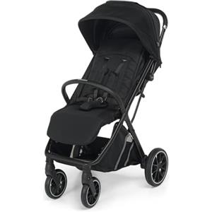 Foppapedretti Passeggino Compatto Olimpic, per bambini 0-22 Kg (0-4 anni), Chiusura ad 1 mano, Self-Standing, Ruote Ammortizzate, Tessuto UPF50+, Cerniere Resistenti Acqua, Trasportabile, Nero