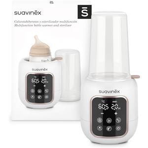 Suavinex, Scaldabiberon e Sterilizzatore 2 in 1, Sterilizza biberon e ciucci, Scalda e Scongela Biberon, Latte Materno e Omogeneizzati, con Modalità Rapida e Spegnimento Automatico, Facile da Usare