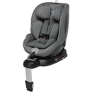 Foppapedretti Seggiolino Auto Logik I-Size, Seduta Girevole a 360°, per bambini da 40 a 105 cm di altezza, conforme ECE R129, Fissaggio Isofix, Poggiatesta a 13 altezze, Grigio