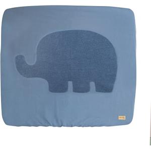 roba Coprimaterasso con Angoli per Materassino Fasciatoio Lil Elephant - Certificato GOTS - 75 x 85 cm - Cotone - Blu Chiaro Di Luna