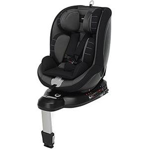 Foppapedretti Seggiolino Auto Logik I-Size, Seduta Girevole a 360°, per bambini da 40 a 105 cm di altezza, conforme ECE R129, Fissaggio Isofix, Poggiatesta a 13 altezze, Nero