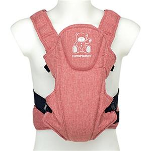 Foppapedretti Marsupio Porta Bimbo Marsupi8, bambini da 3.5 a 9 Kg, rinforzo lombare, spallacci imbottiti, fibbie laterali, utilizzabile fronte genitore/strada riduttore primi mesi incluso,Jeans Rosso