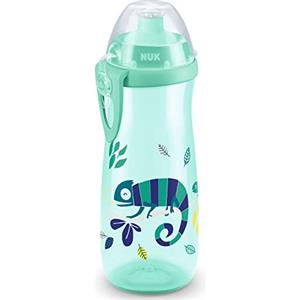 NUK Sports Cup borraccia per bambini con effetto camaleonte | 24+ mesi | Cangiante | Beccuccio push-pull anti-goccia | Clip e coperchio protettivo | Senza BPA | 450 ml | Camaleonte (verde)