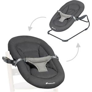 BEBE CONFORT Bebeconfort Timba Baby 2 in 1, Sdraietta Neonati 0-6 mesi, 0-9kg, Compatibile con Seggiolone Timba, Sdraietta Reclinabile in 2 Posizioni, Seduta Imbottita, Cintura a 3 Punti, Tinted Graphite