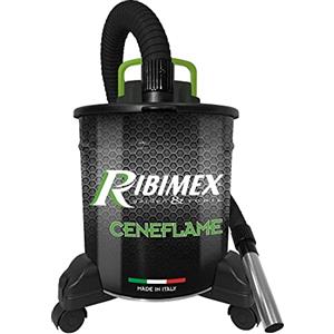 Ribimex Aspiracenere Elettrico Ceneflame, con Filtro HEPA Lavabile e Funzione Soffiante, Bidone da 18 L, Potenza 1200 W, Ideale per Aspirare Ceneri Fredde di Stufe, Caminetti e Barbecue - PRCEN007