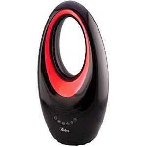 Ardes AR4BL1 Sauron Bladeless Termoventilatore Ceramico Oscillante Senza Pale con Telecomando, Luce Notturna Led e Timer, 2000 w, Nero