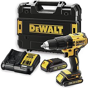 DEWALT DCD778S2T-QW Trapano Avvitatore, 2 velocità a Percussione, Motore Brushless con Doppia Batteria in Valigetta, 1.5 W, 18 V, 1/2_pollice