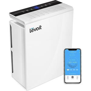 Levoit Purificatore d'Aria Hepa Casa WiFi, Indicatore Qualità Aria, Monitor Durata Filtro, Timer, Modalità Sonno 23dB per Allergie, Formaldeide, Animali Domestici, Fumi, Superfici Massime 55m²