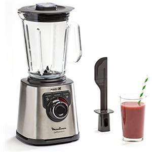 Moulinex LM811D PerfectMix + Blender Frullatore Tritatutto Elettrico, Tecnologia Powelix, Multifunzione, 1200W, Capacità totale 2L (utile 1.5L), 3 Programmi, Vaso in Vetro Termoresistente