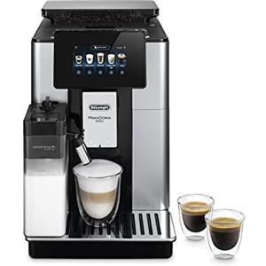 De'Longhi ECAM612.55.SB PrimaDonna Soul Macchina Automatica per Caffè in Chicchi, 1450 W, 2 Cups, LatteCrema System, Bean Adapt Technology, Acciaio e Plastica, Silver, Black,Esclusiva Amazon