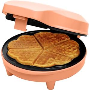 Bestron Sweet Dreams - Piastra per waffle a forma di cuore con rivestimento antiaderente, 700 Watt, colore: Arancione