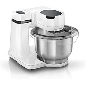 Bosch Elettrodomestici MUMS2EW00 - Robot da cucina MUM Serie 2, 700 W, ciotola in acciaio inox da 3,8 l, 4 livelli di lavoro, livelli, set per pasticceria, in acciaio INOX, colore: Bianco